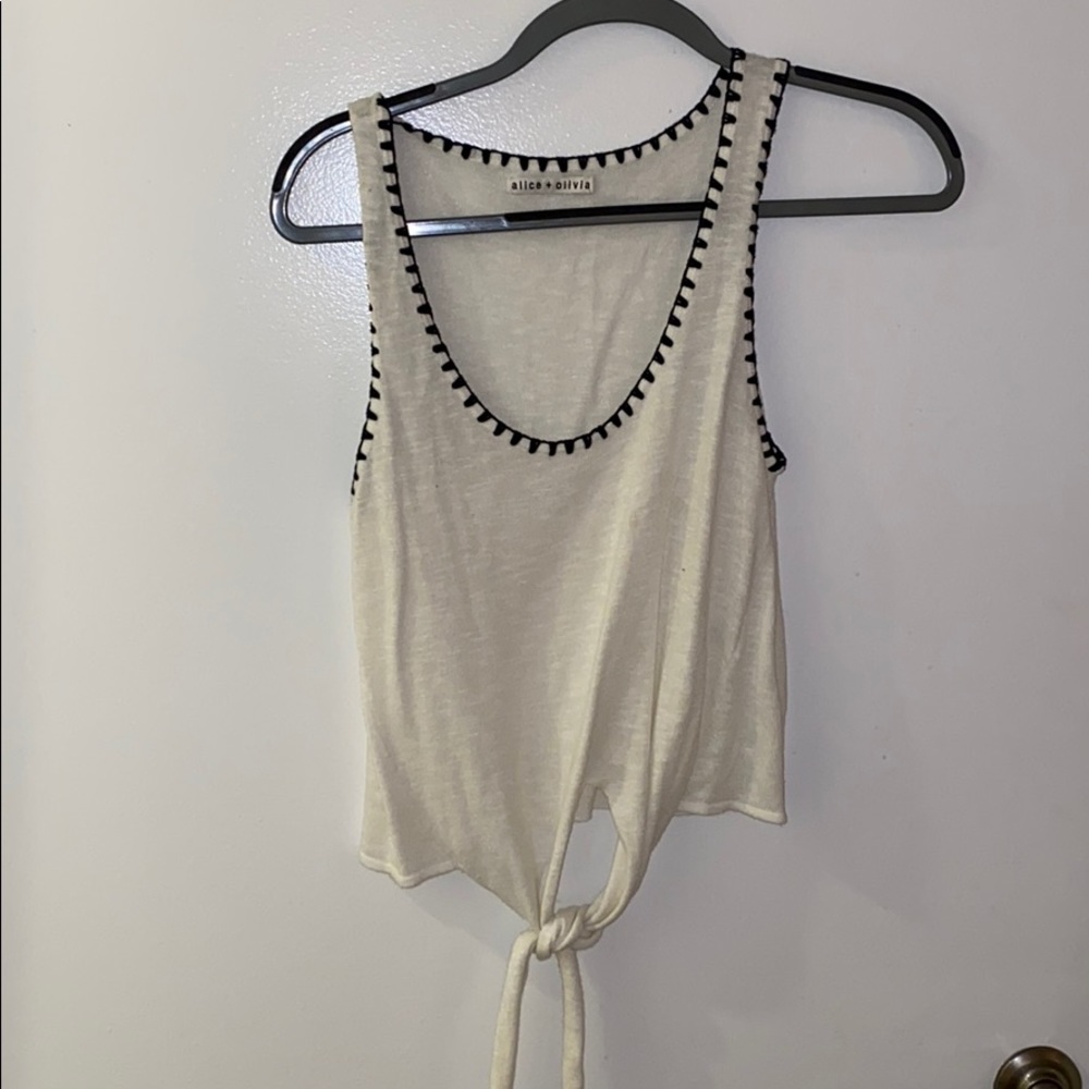 Alice and Olivia white tank